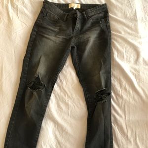 Black distressed jeans